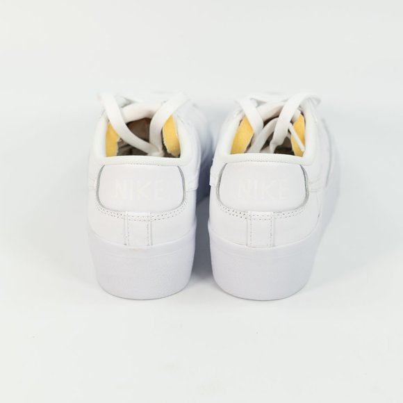 Nike Women's Blazer Low Platform 'Triple White' DJ0292-100 Leather 2021 6 - 12 - Picture 8 of 10